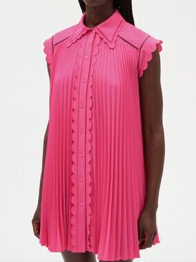 Claudie Pierlot Pink Sleeveless Pleated Dress
